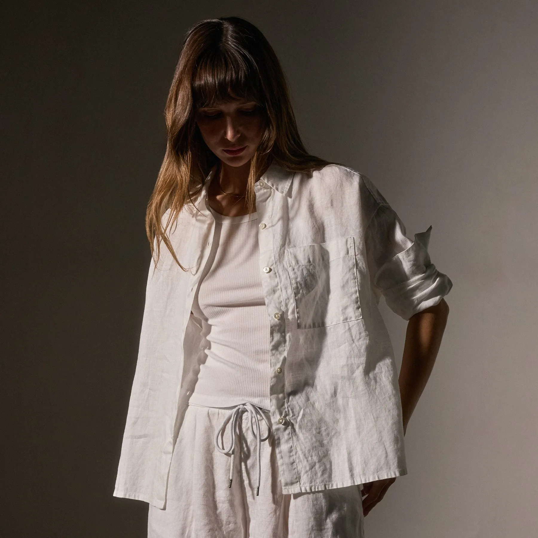 Linen Oversized Shirt - White