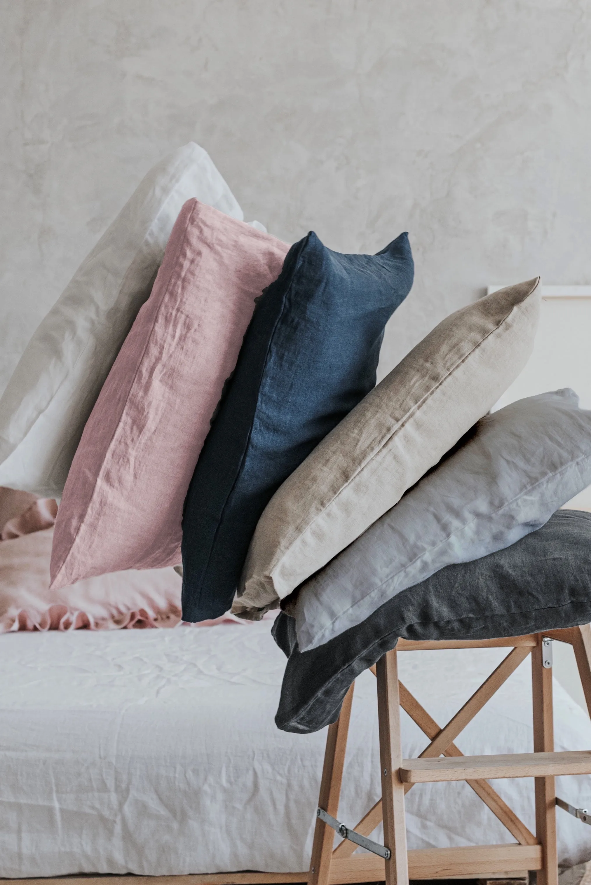 Linen pillowcase - light gray