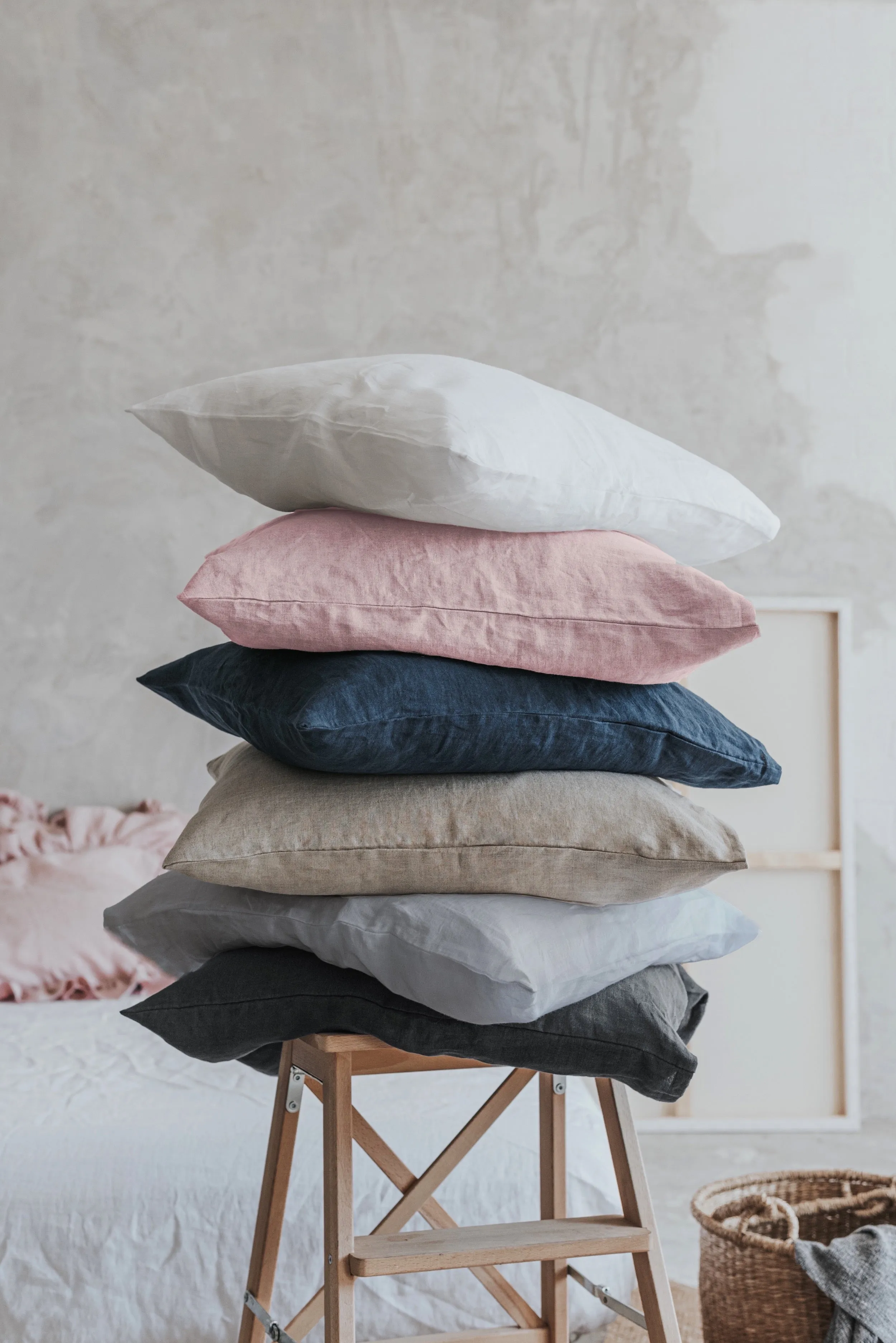Linen pillowcase - light gray
