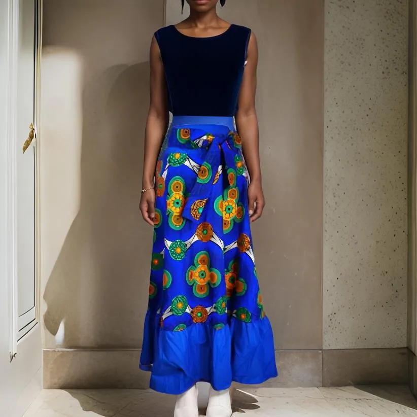 Long African Print Dashiki Skirt