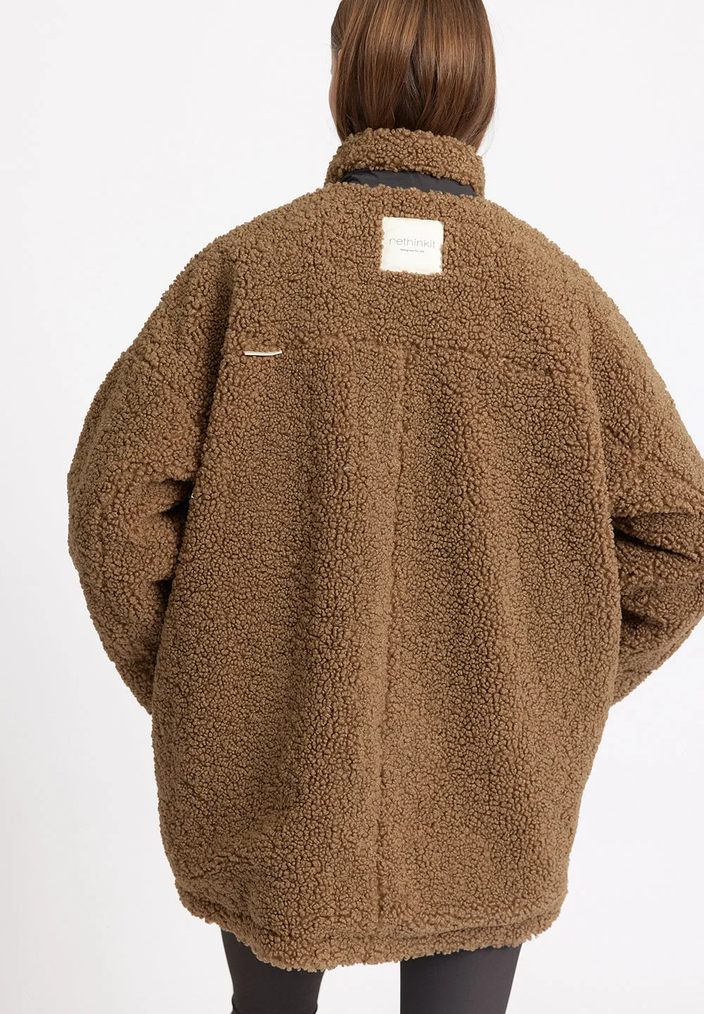 Long Fuzzy coat Larvik - khaki