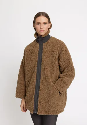 Long Fuzzy coat Larvik - khaki