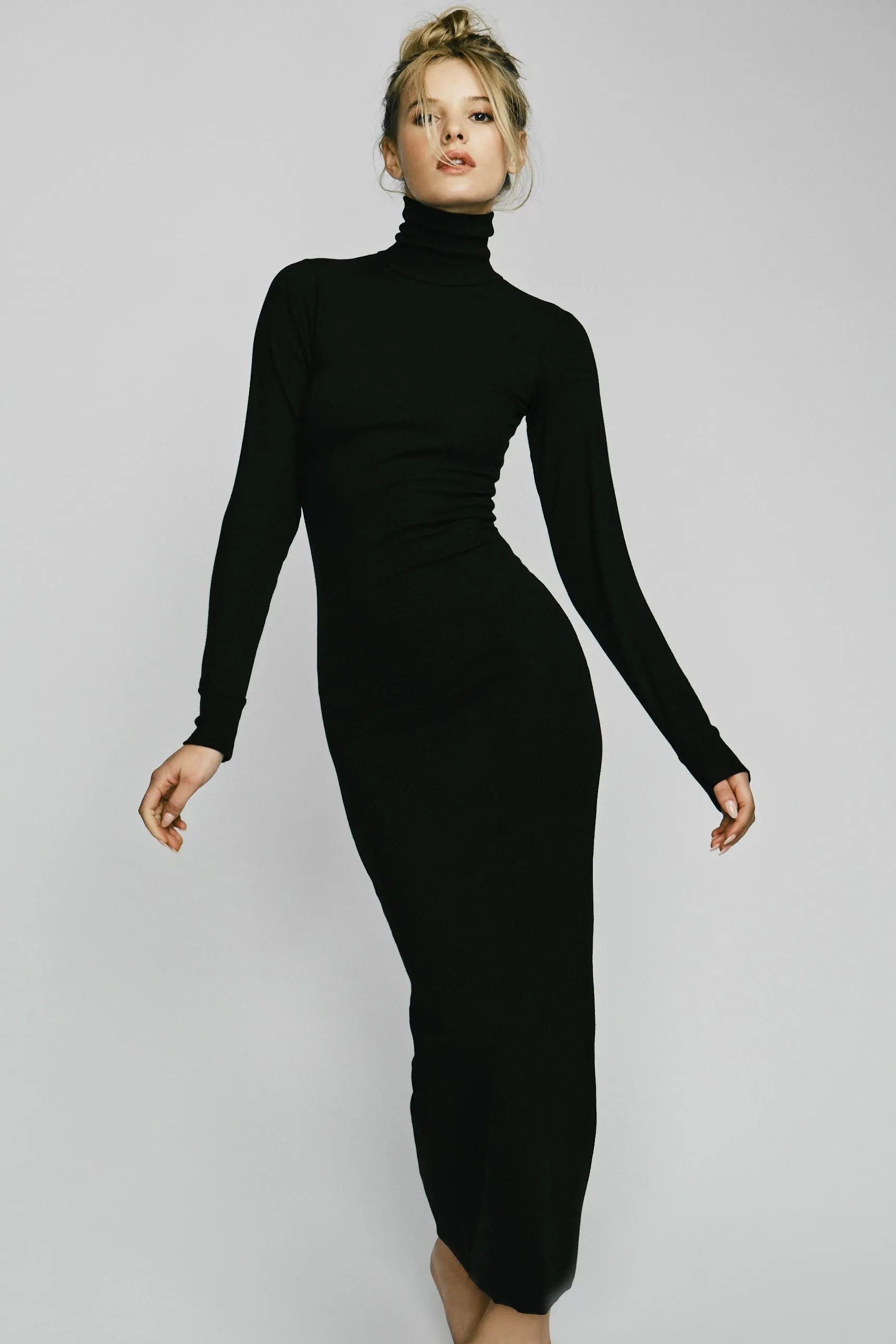 Long Sleeve Turtleneck Maxi Dress
