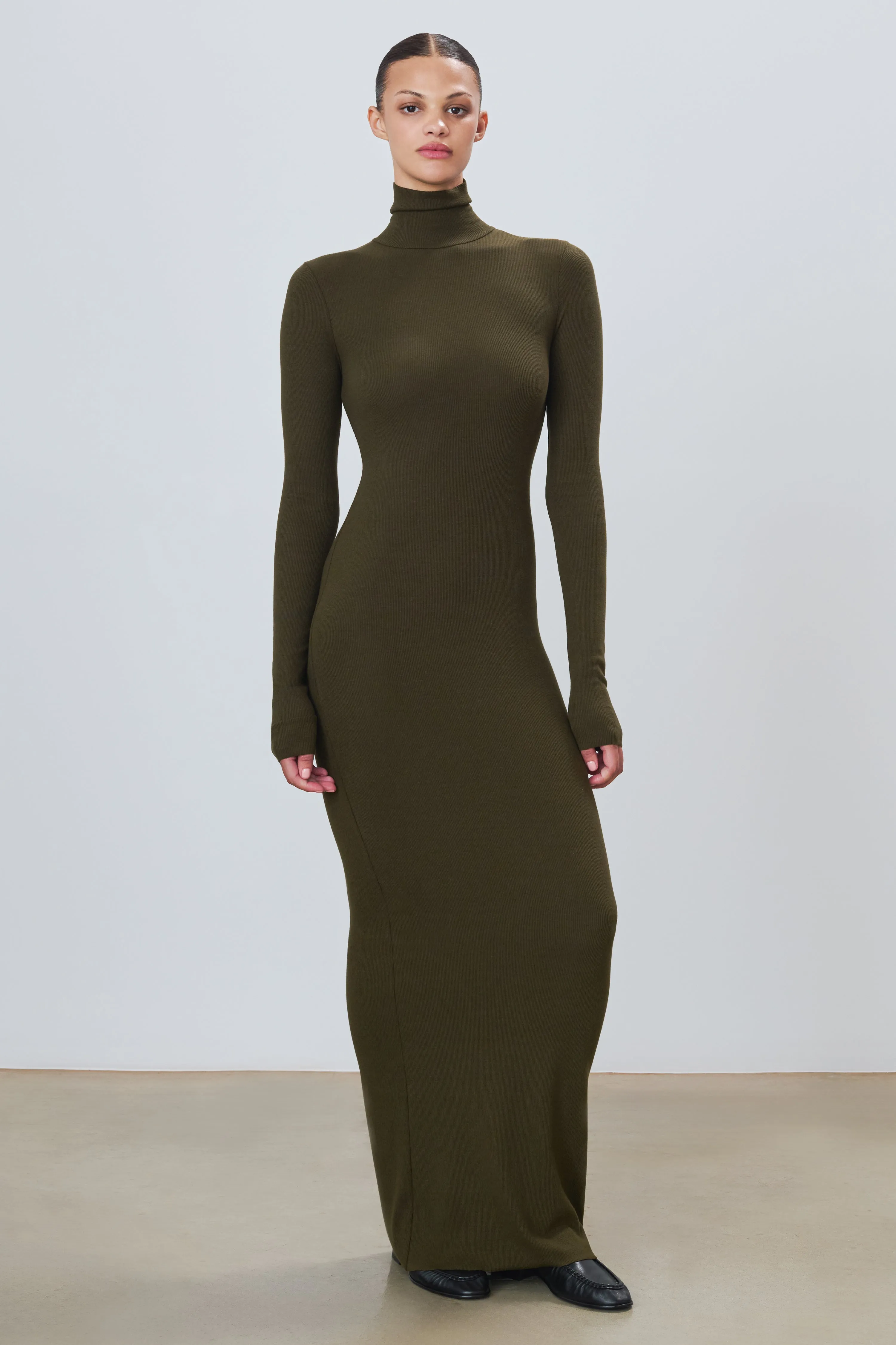 Long Sleeve Turtleneck Maxi Dress