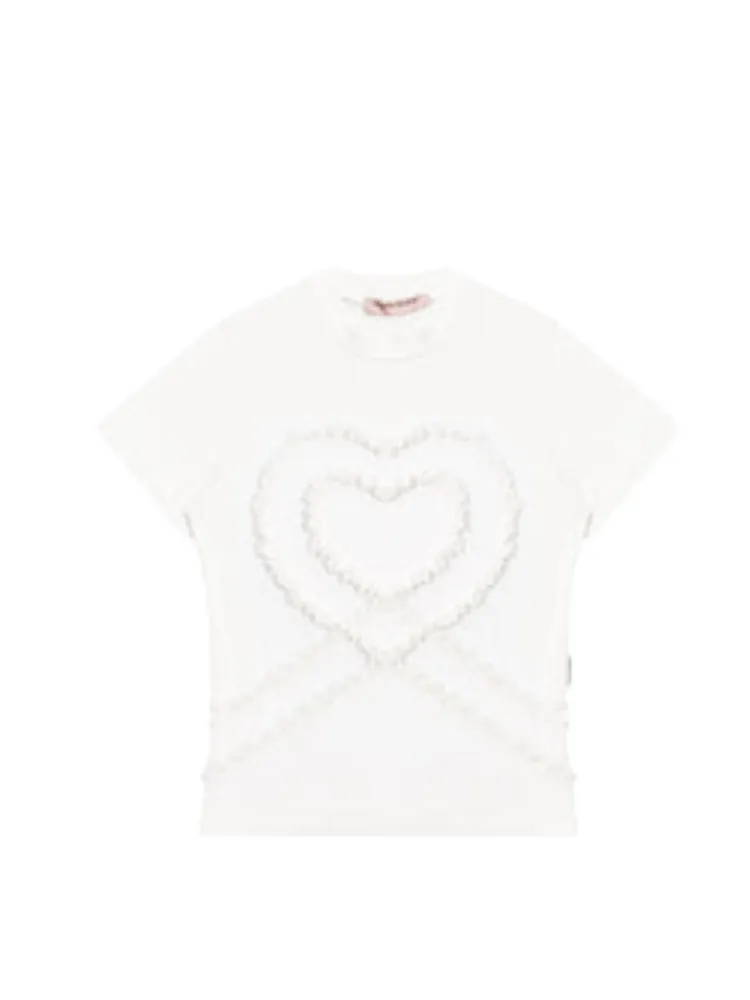Love Ruffle Heart Short Sleeve Top