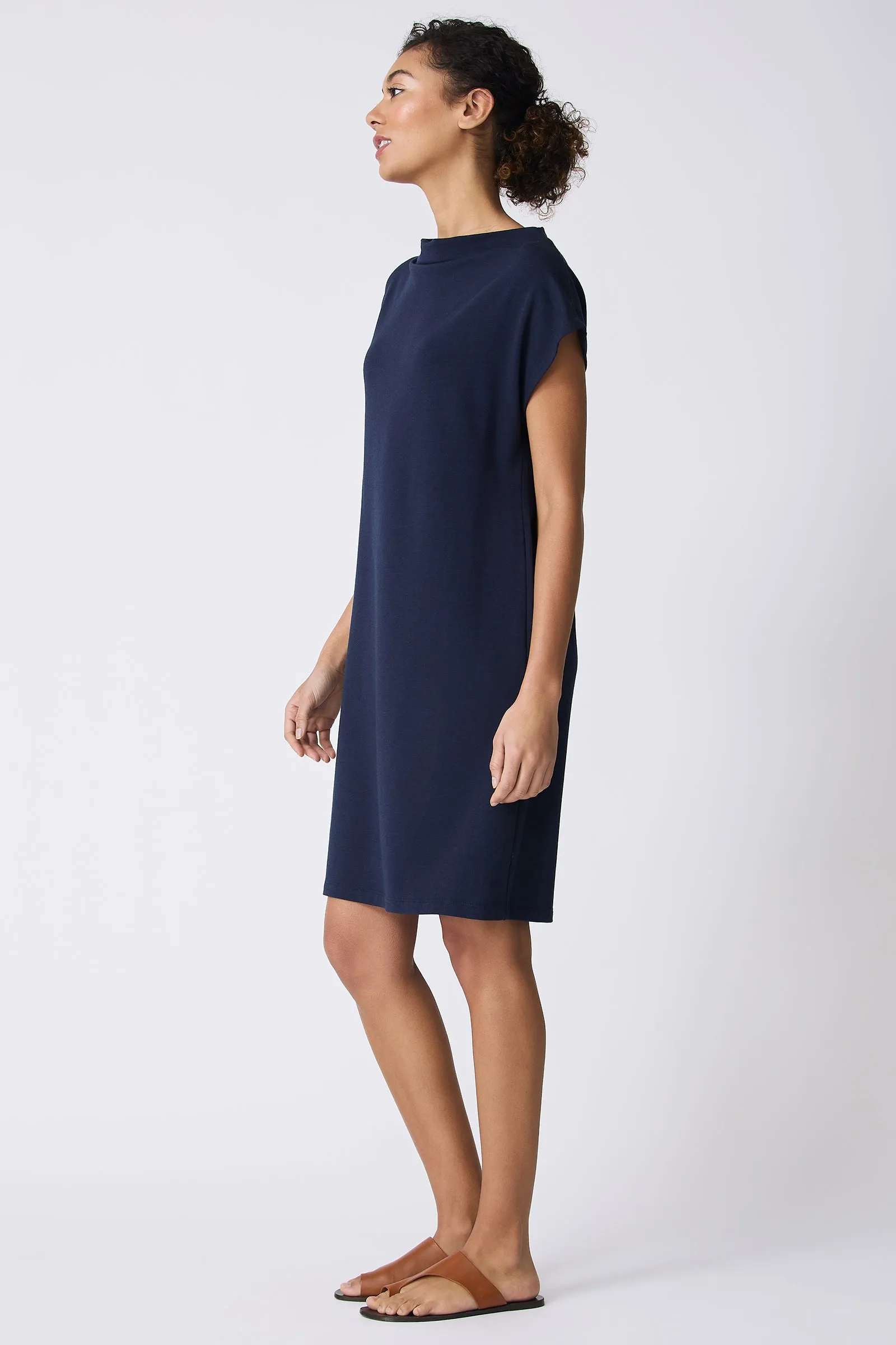 Luca Cowl Dress - Navy