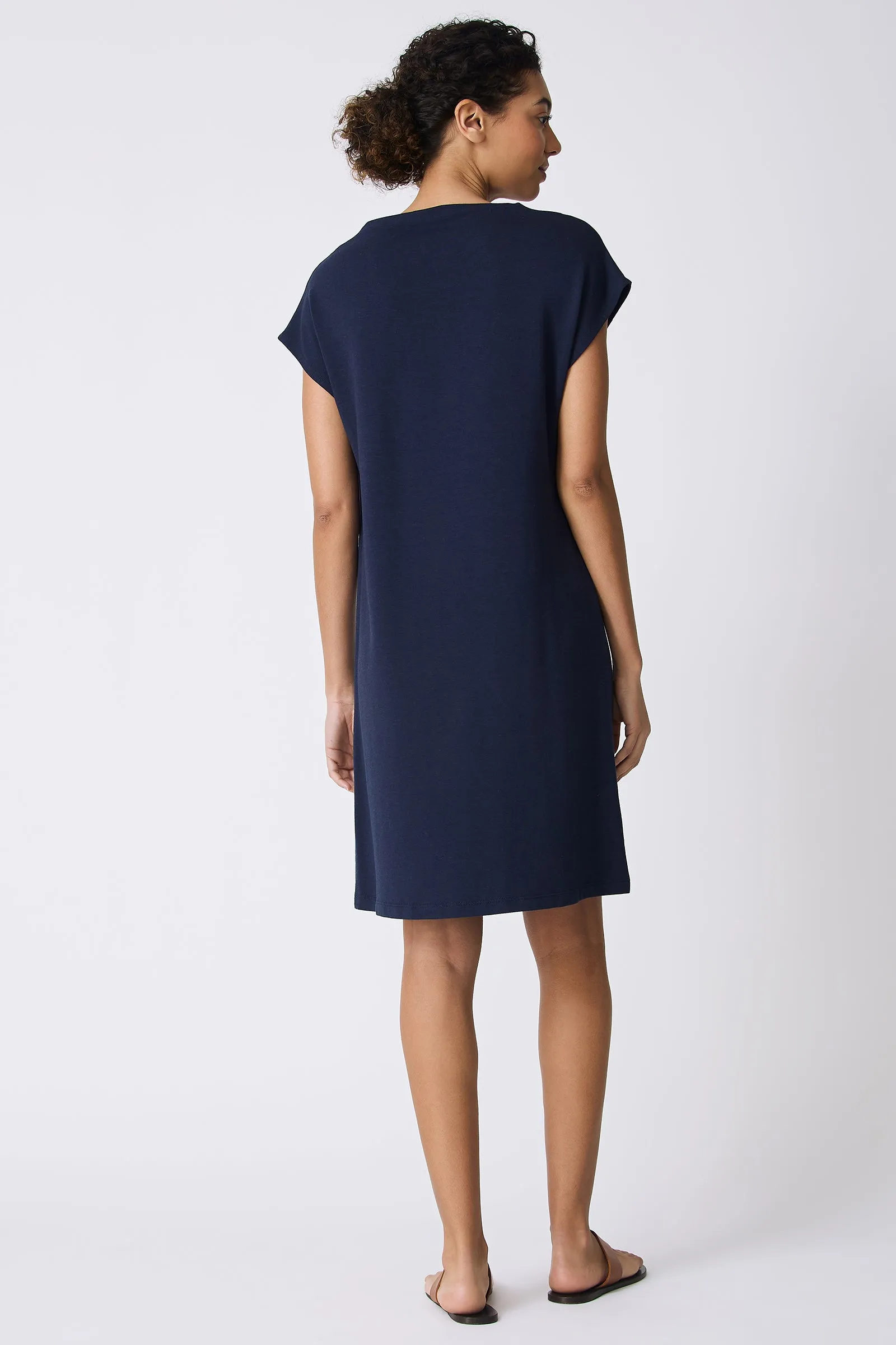 Luca Cowl Dress - Navy