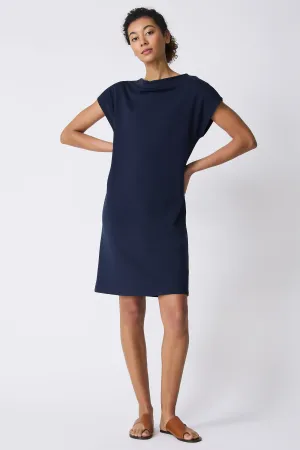 Luca Cowl Dress - Navy