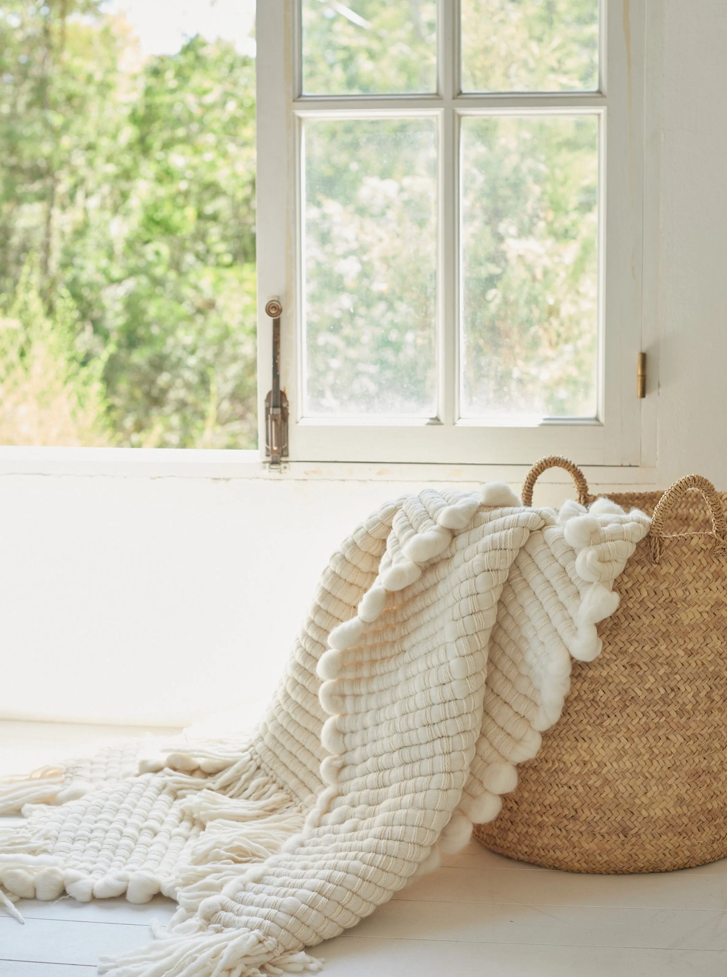 Luxury Bedspread Chunky Woven in Merino Wool Osmio 75x37