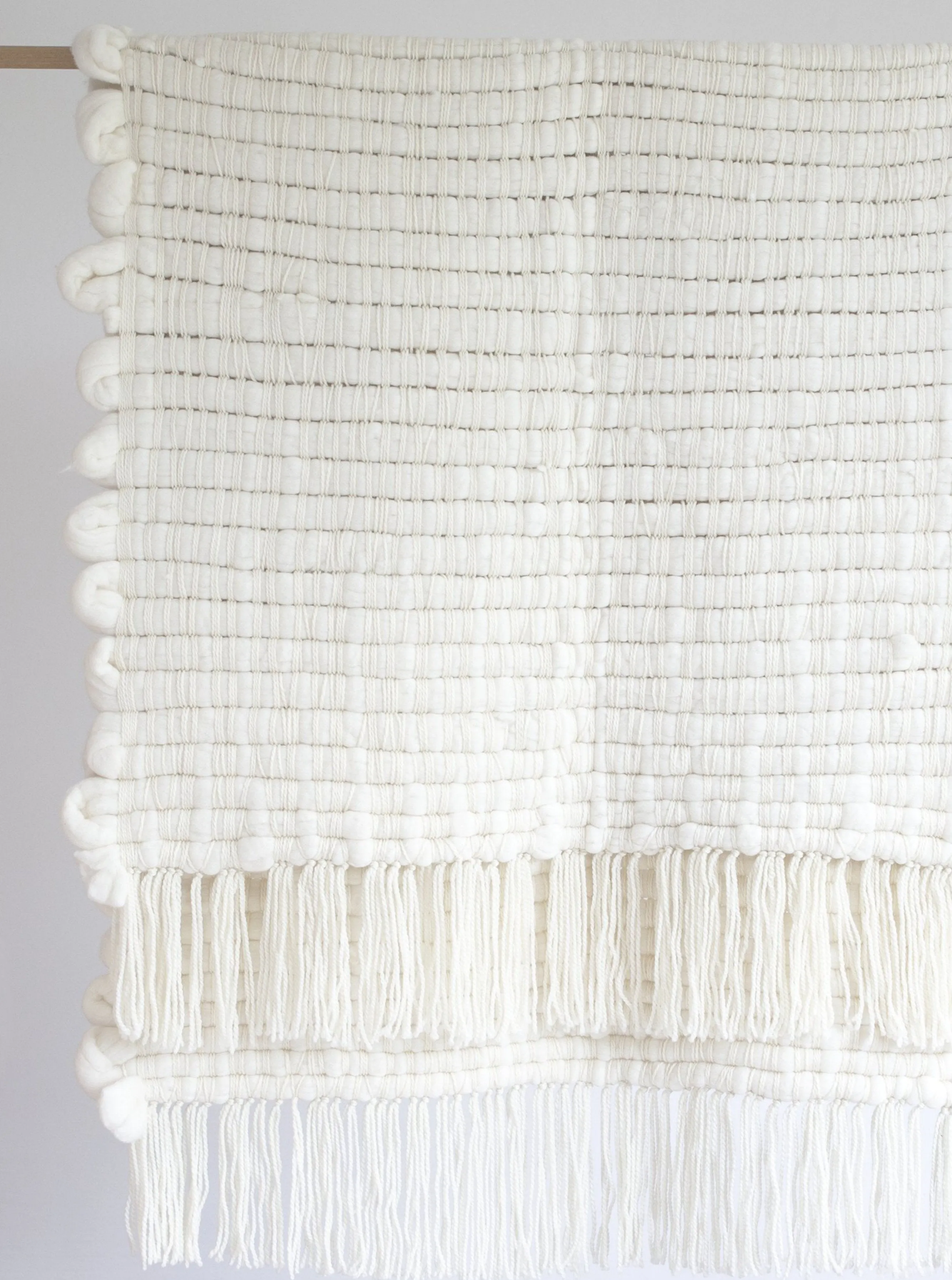 Luxury Bedspread Chunky Woven in Merino Wool Osmio 75x37