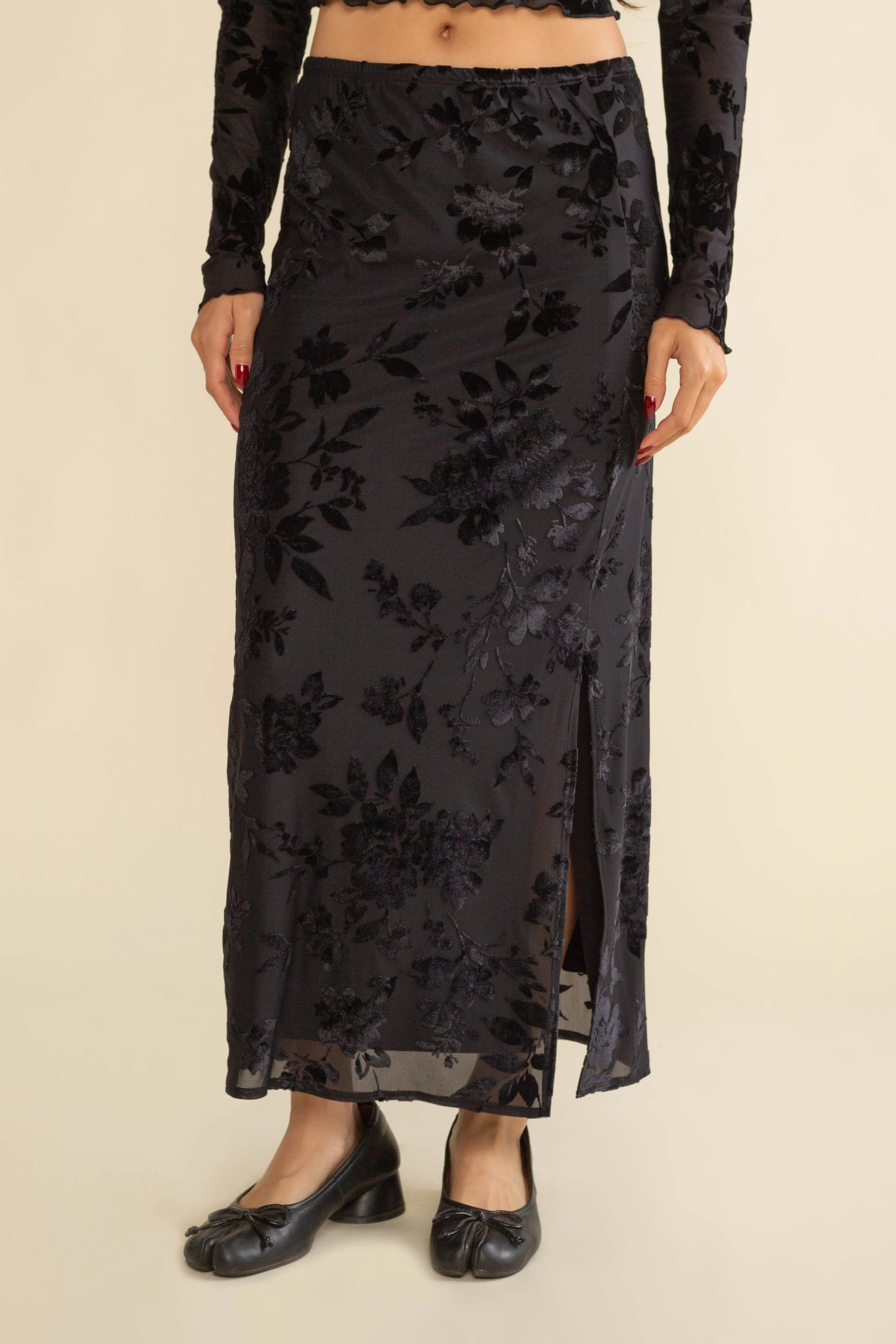 Marci Velvet Burnout Skirt