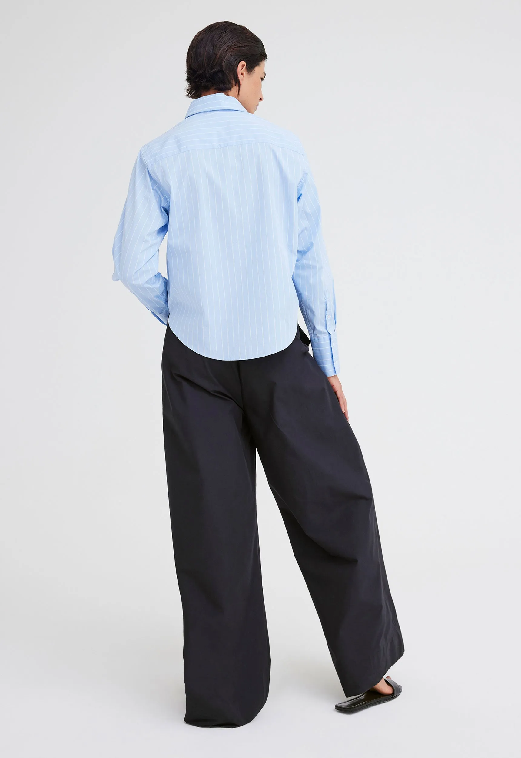 Marino Cotton Shirt - Blue/ White Stripe