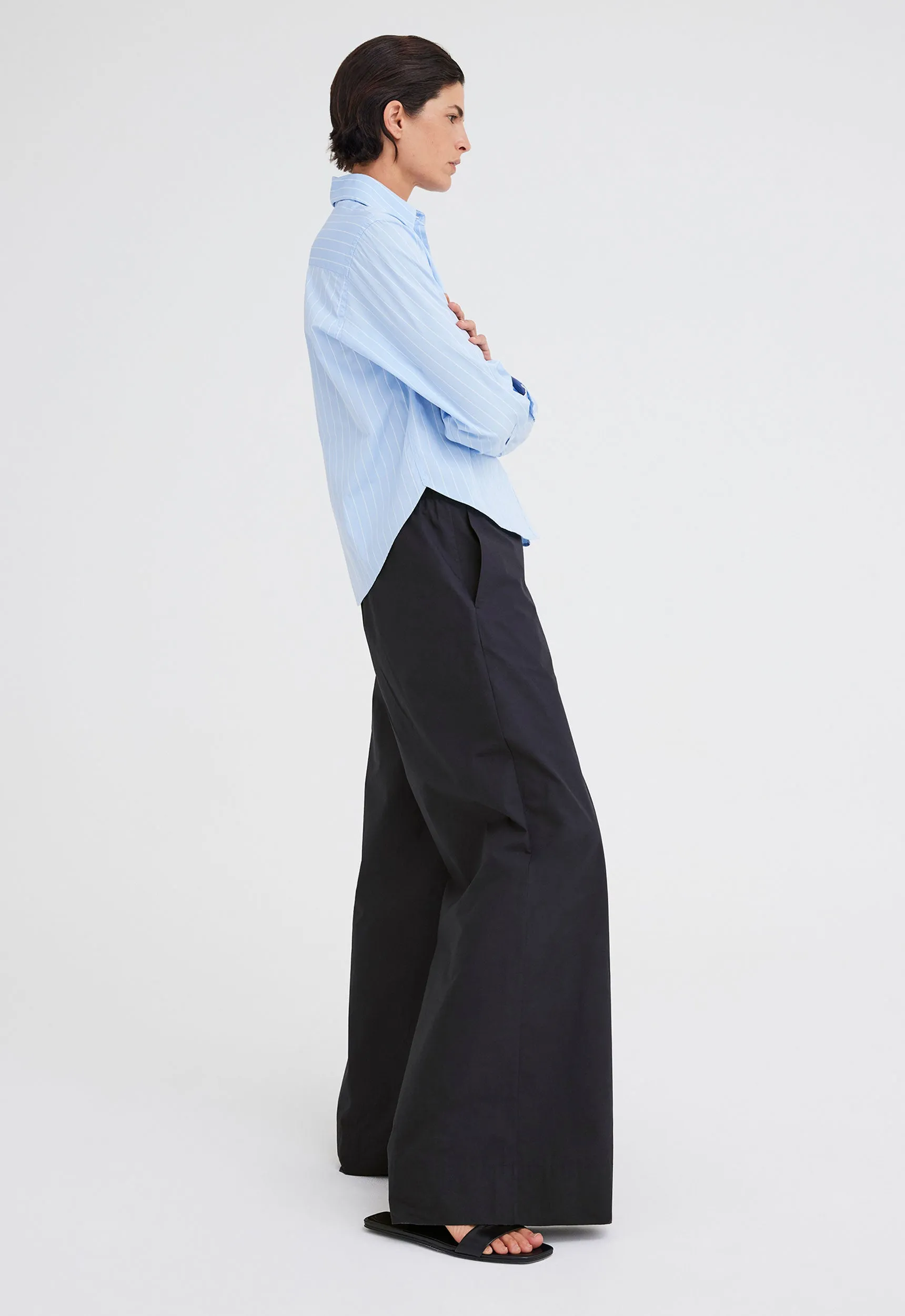 Marino Cotton Shirt - Blue/ White Stripe