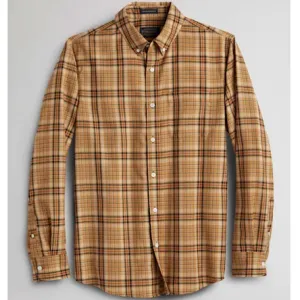 Men's Pendleton | Airloom Merino Sir Pendleton Shirt | Tan/Black Plaid