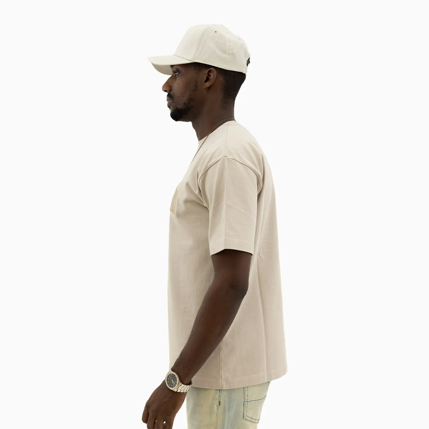 Men's Short Sleeve T-Shirt With Velvet Embroidery