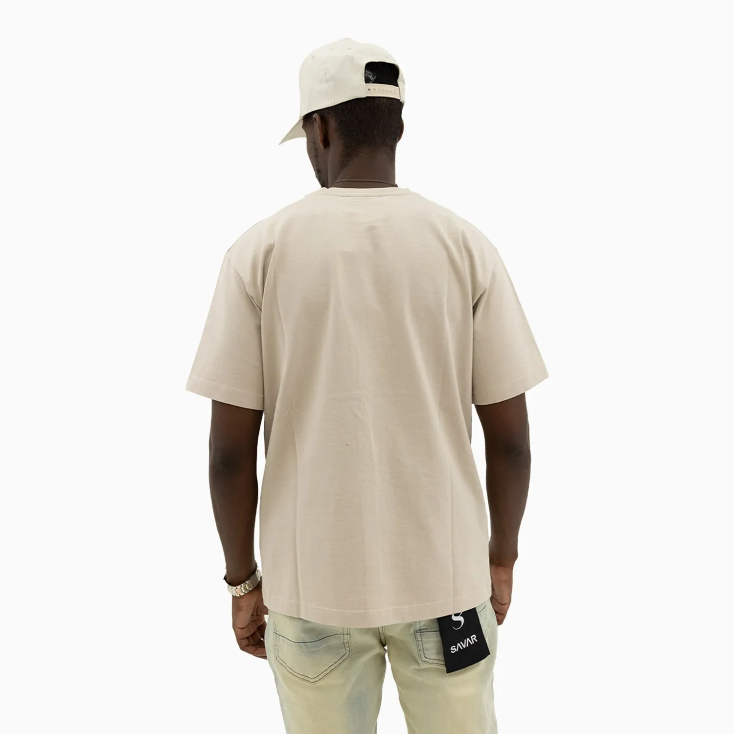 Men's Short Sleeve T-Shirt With Velvet Embroidery