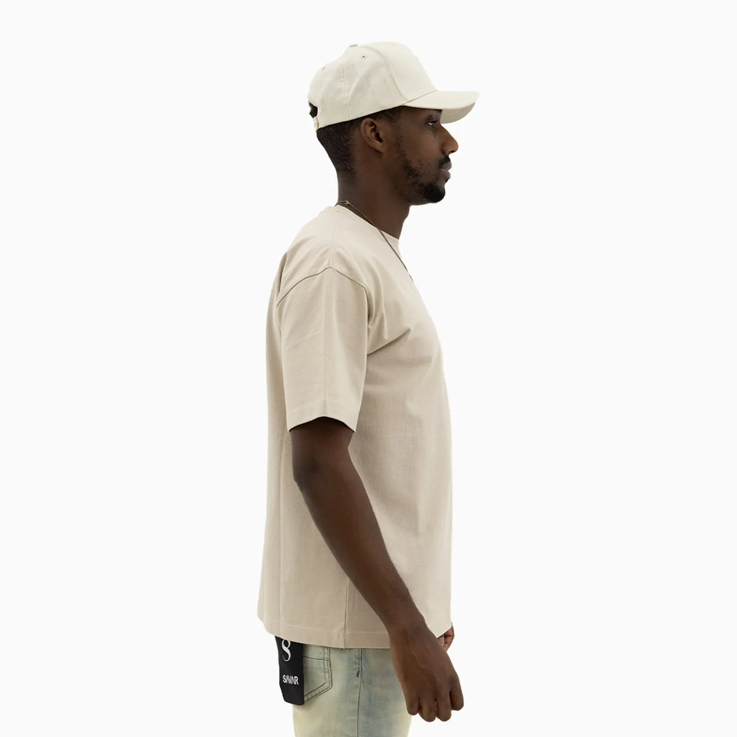 Men's Short Sleeve T-Shirt With Velvet Embroidery