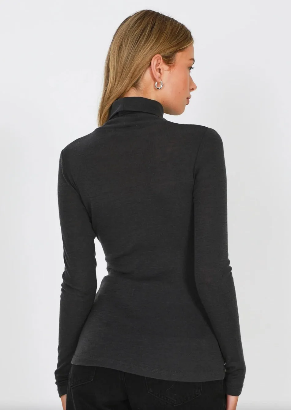 Merino High Neck Navy