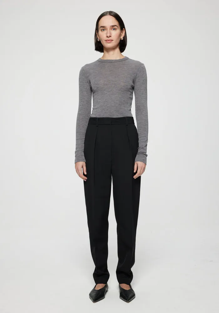 Merino Long Sleeve in Grey Melange