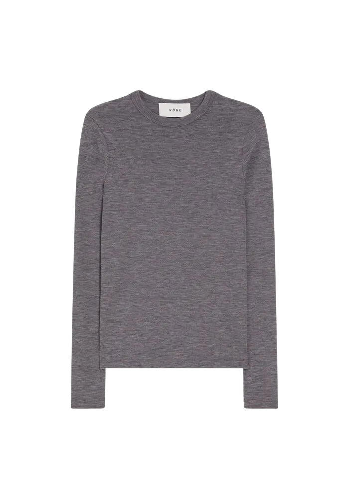 Merino Long Sleeve in Grey Melange