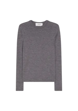 Merino Long Sleeve in Grey Melange
