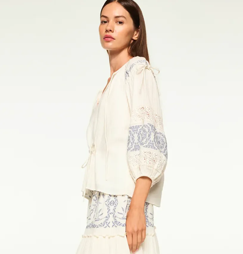 Micah Top Ivory Embroidered