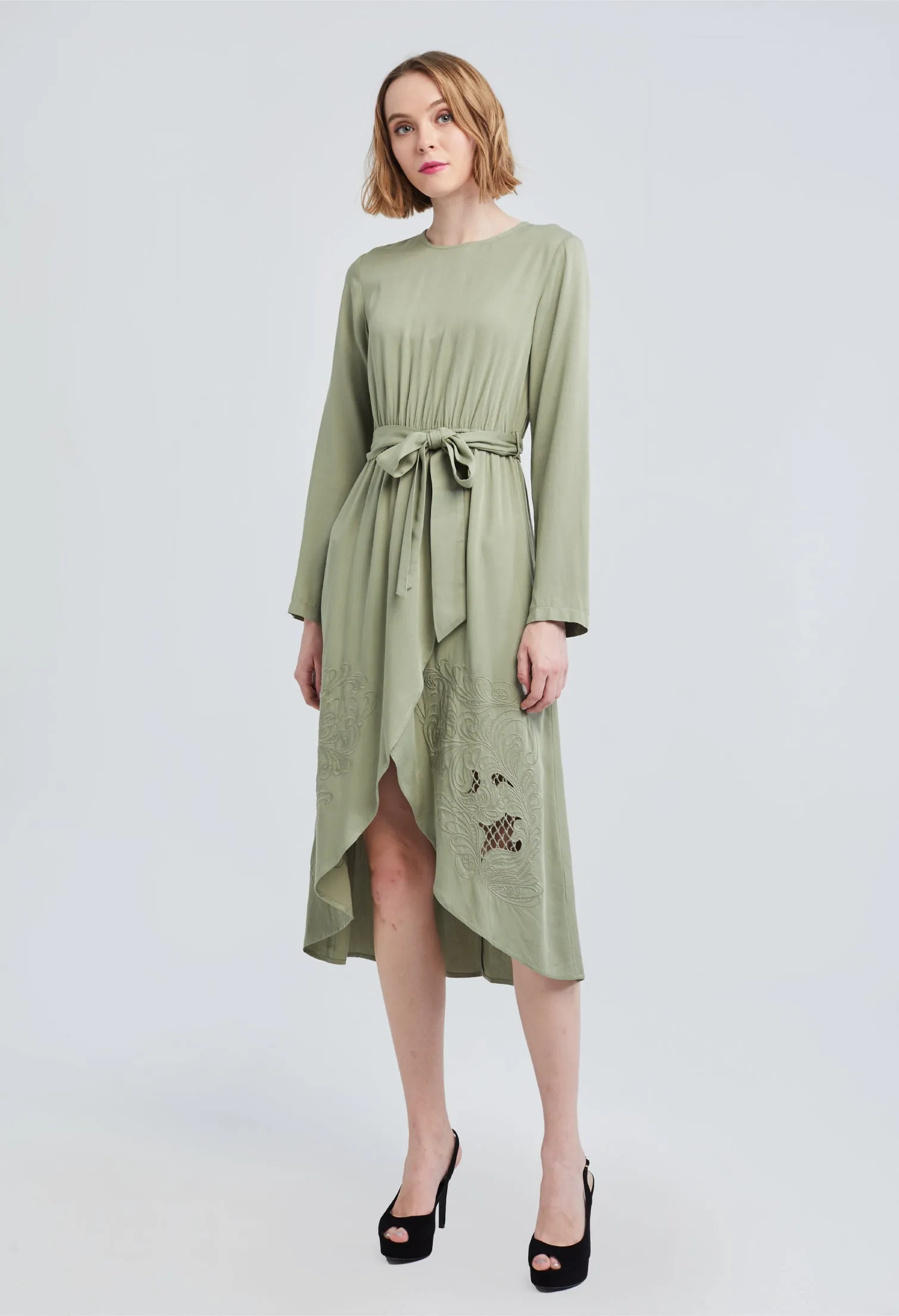 Midi Floral Tulip Hem Dress