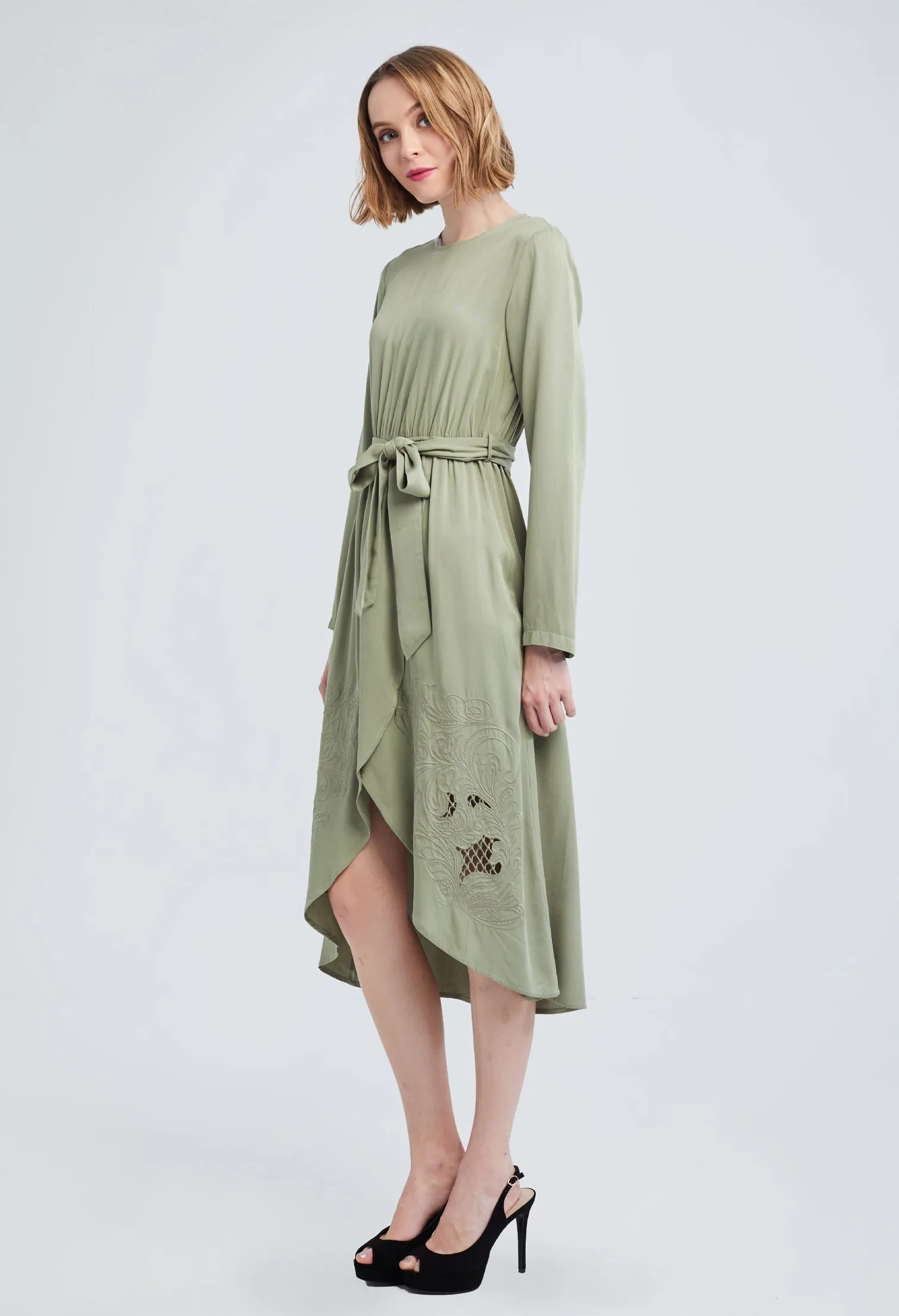 Midi Floral Tulip Hem Dress
