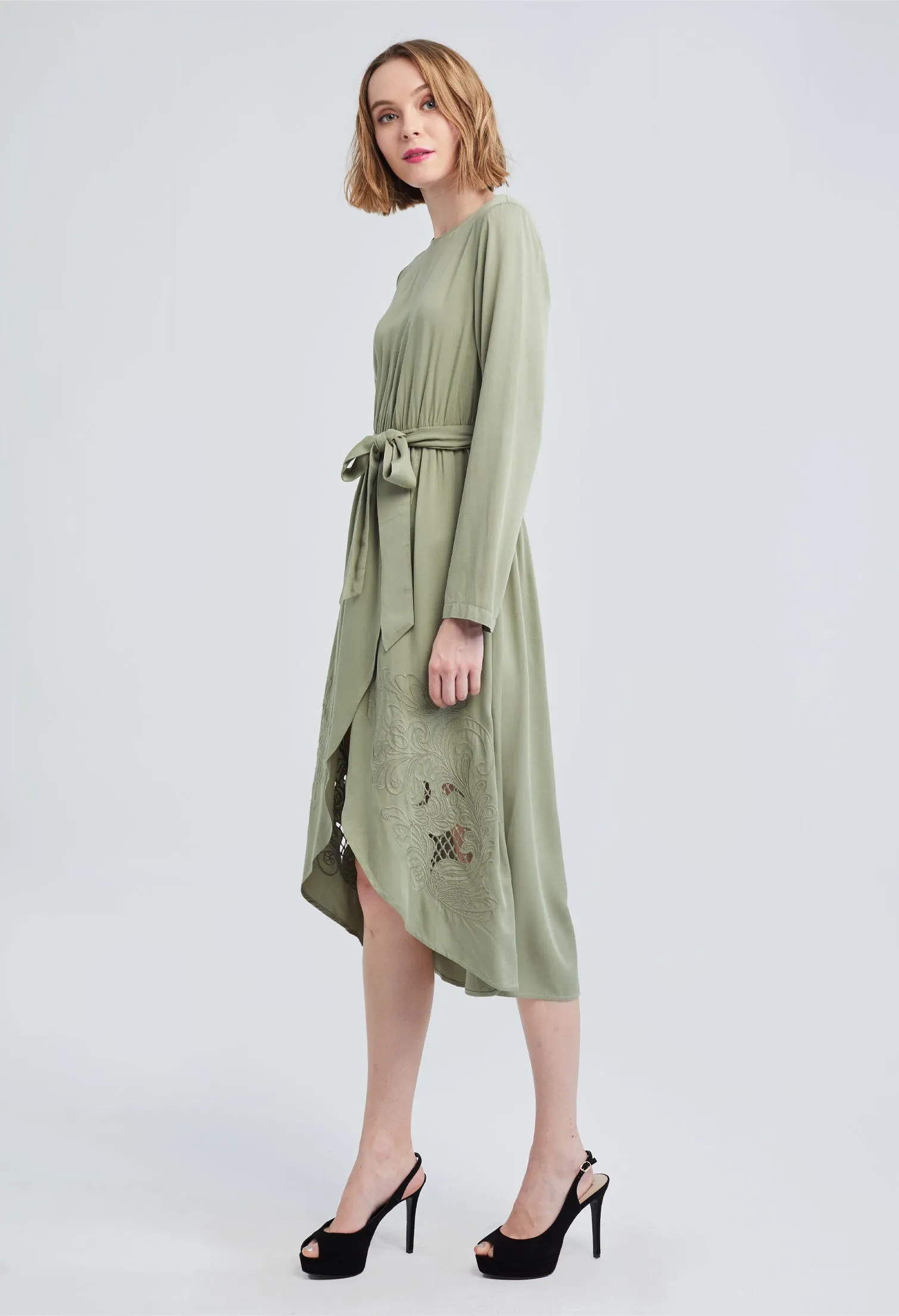 Midi Floral Tulip Hem Dress