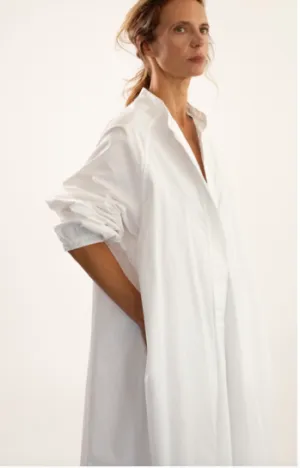 Milano Italian Poplin Maxi Dress White