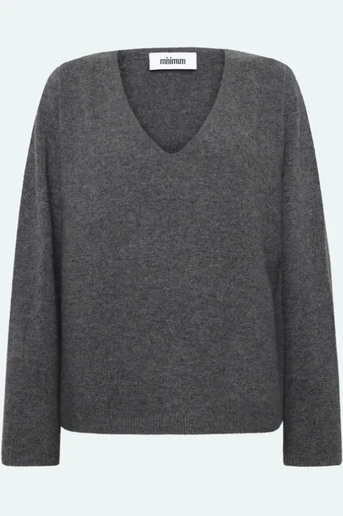Minimum - Codas Jumper | Grey Melange Or Tigers Eye
