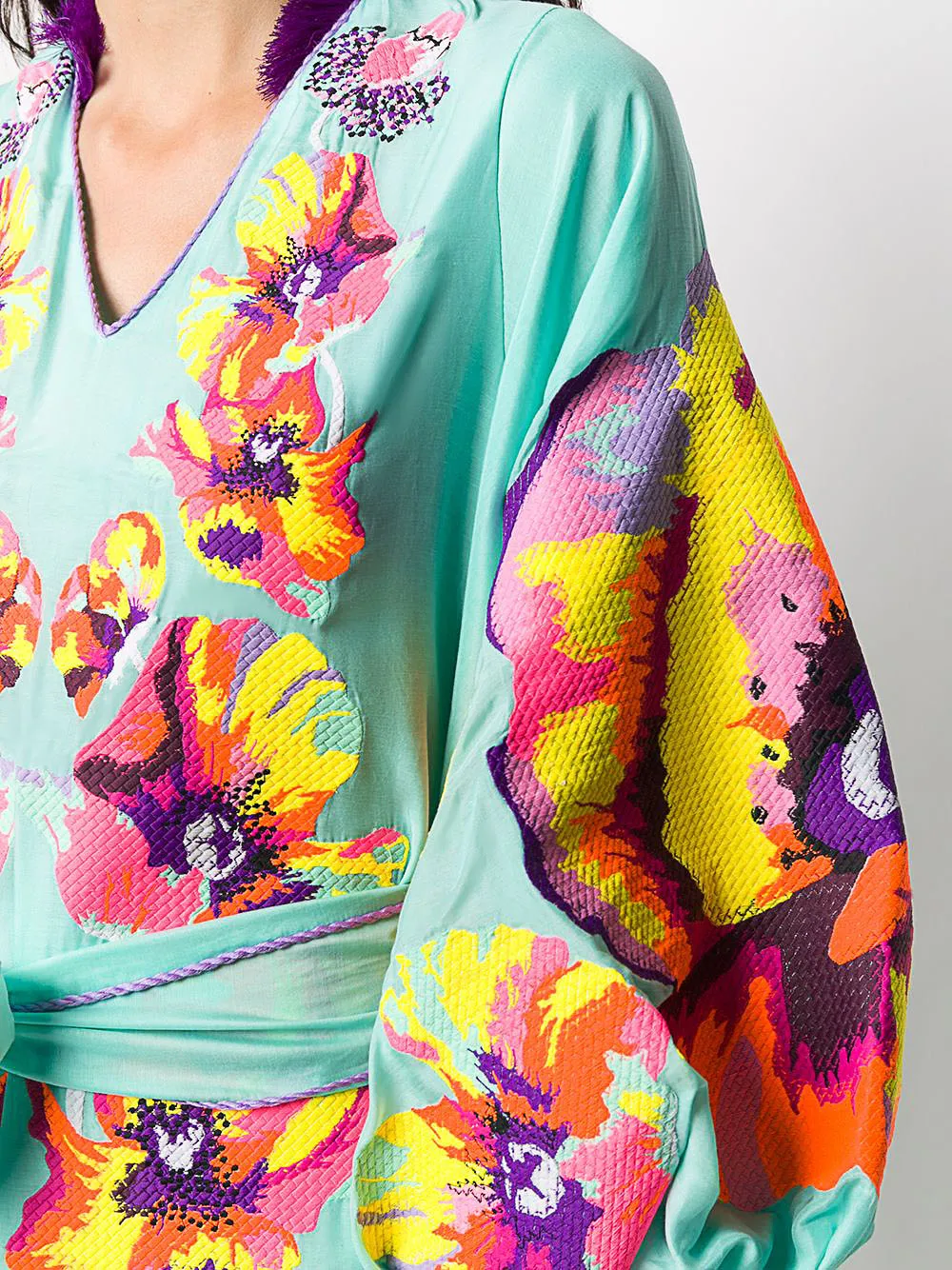 Mint Embroidered Flowered dress