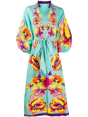 Mint Embroidered Flowered dress