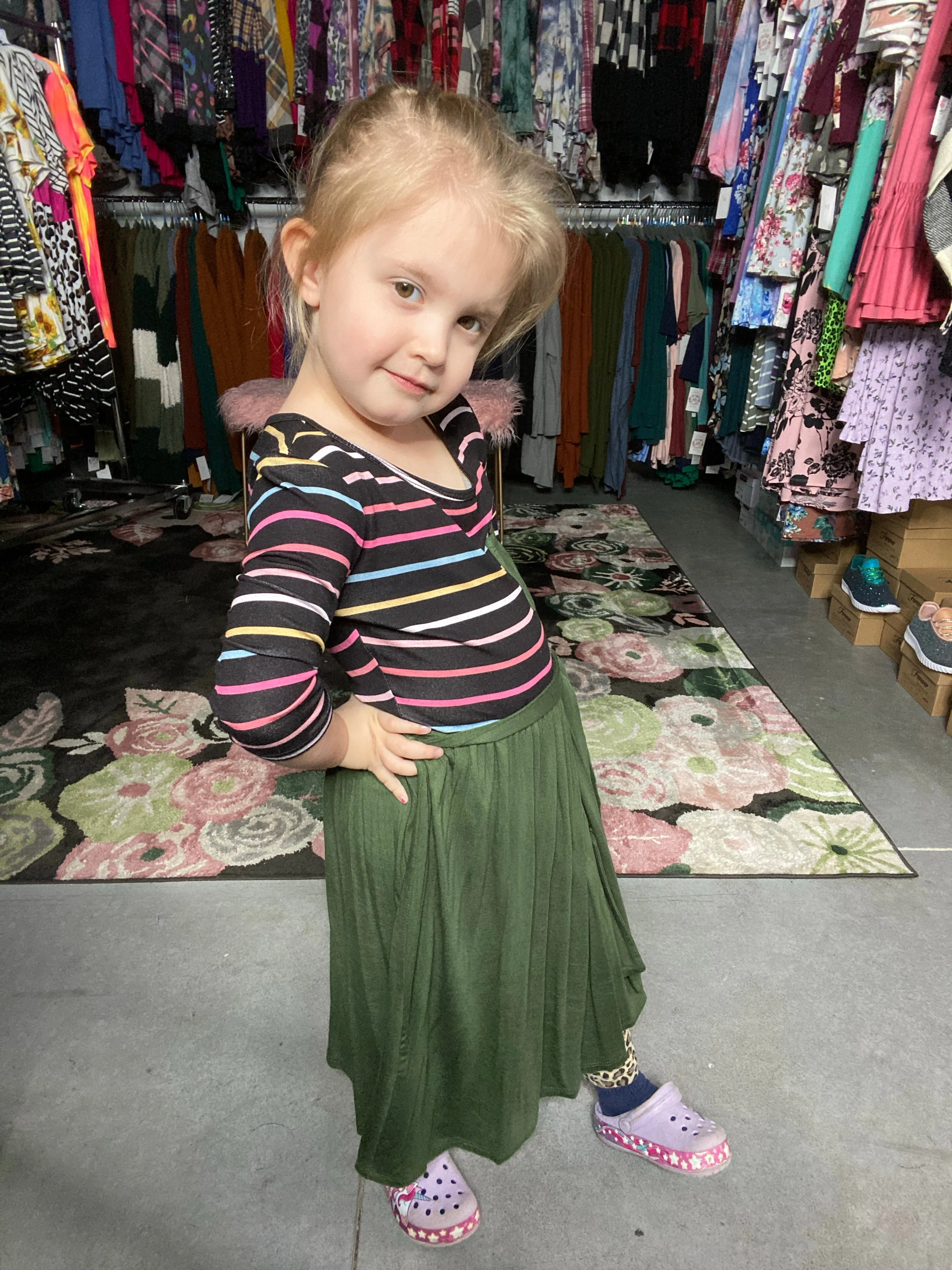 Mommy & Me Striped & Olive Dress
