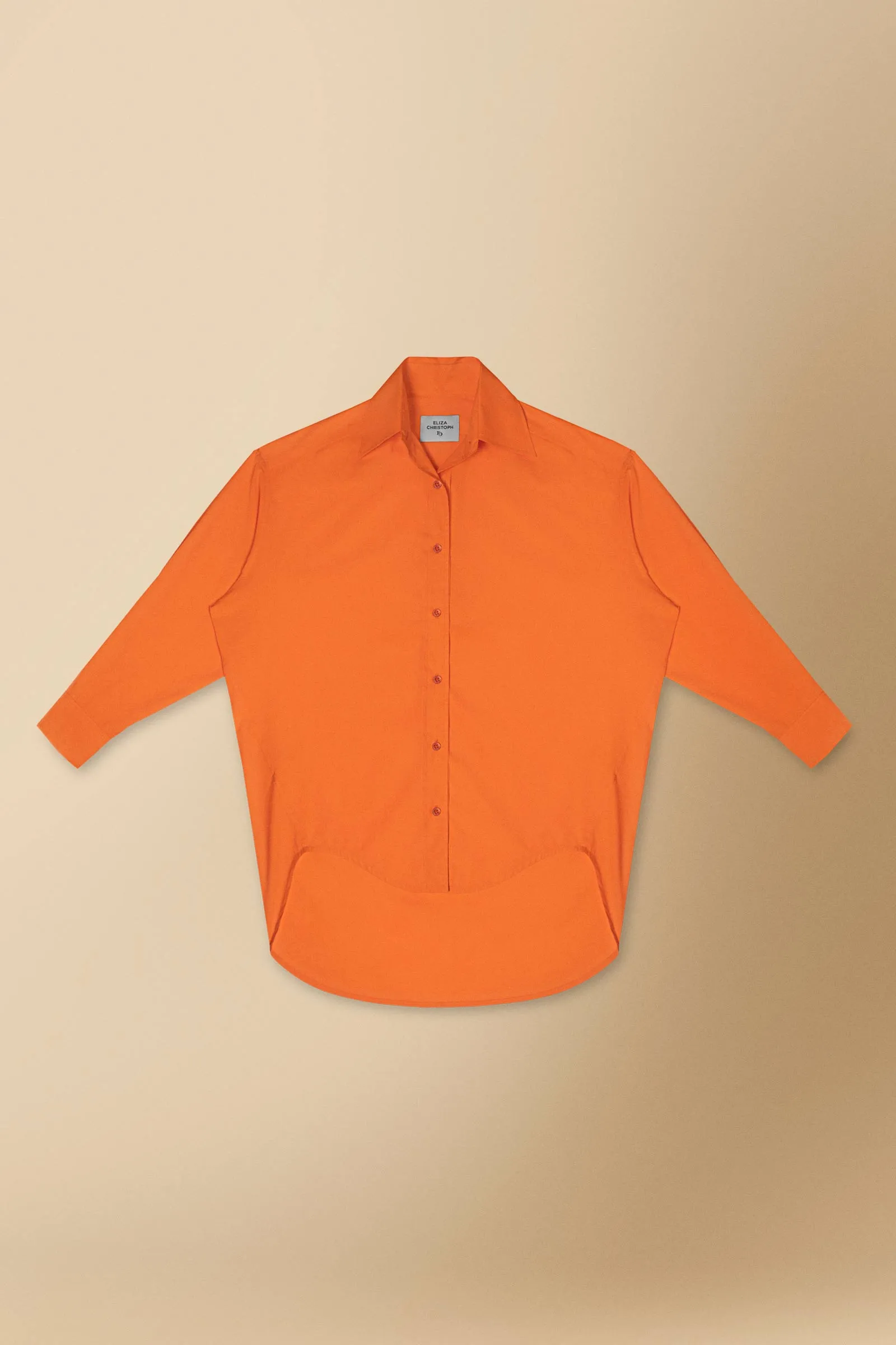Moraa Oversized Shirt in Cotton Poplin Orange