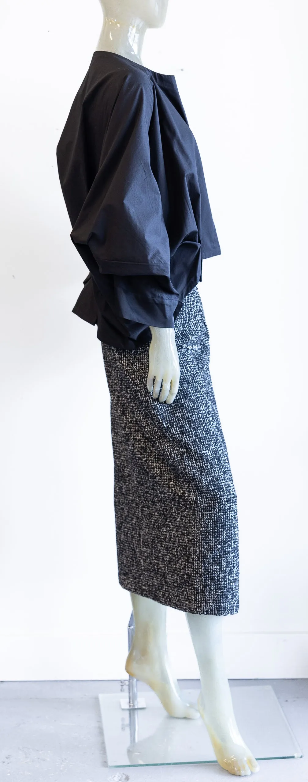 Moyuru Black Cotton Poplin Blouse