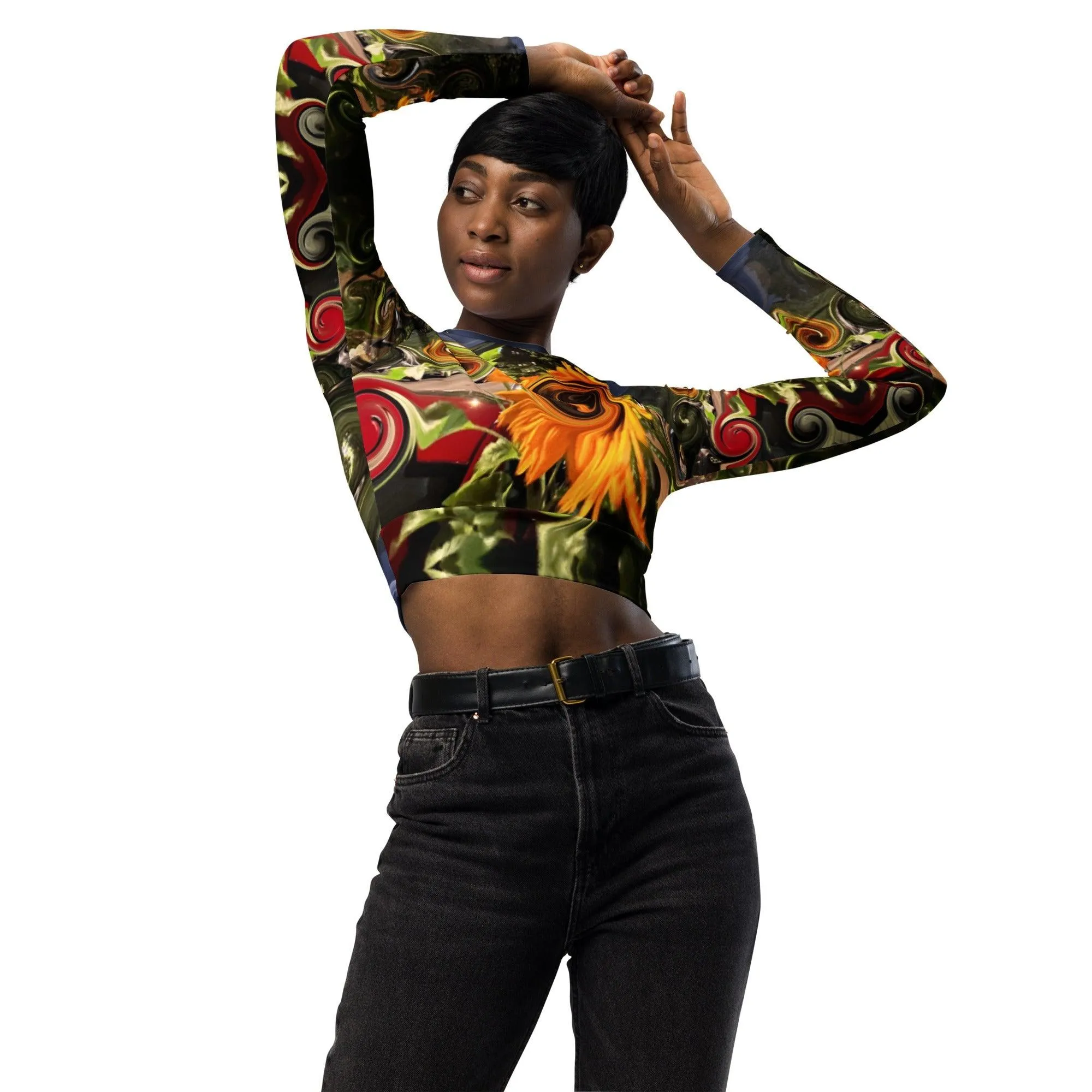 My Little Pedal Plucker Recycled long-sleeve crop top