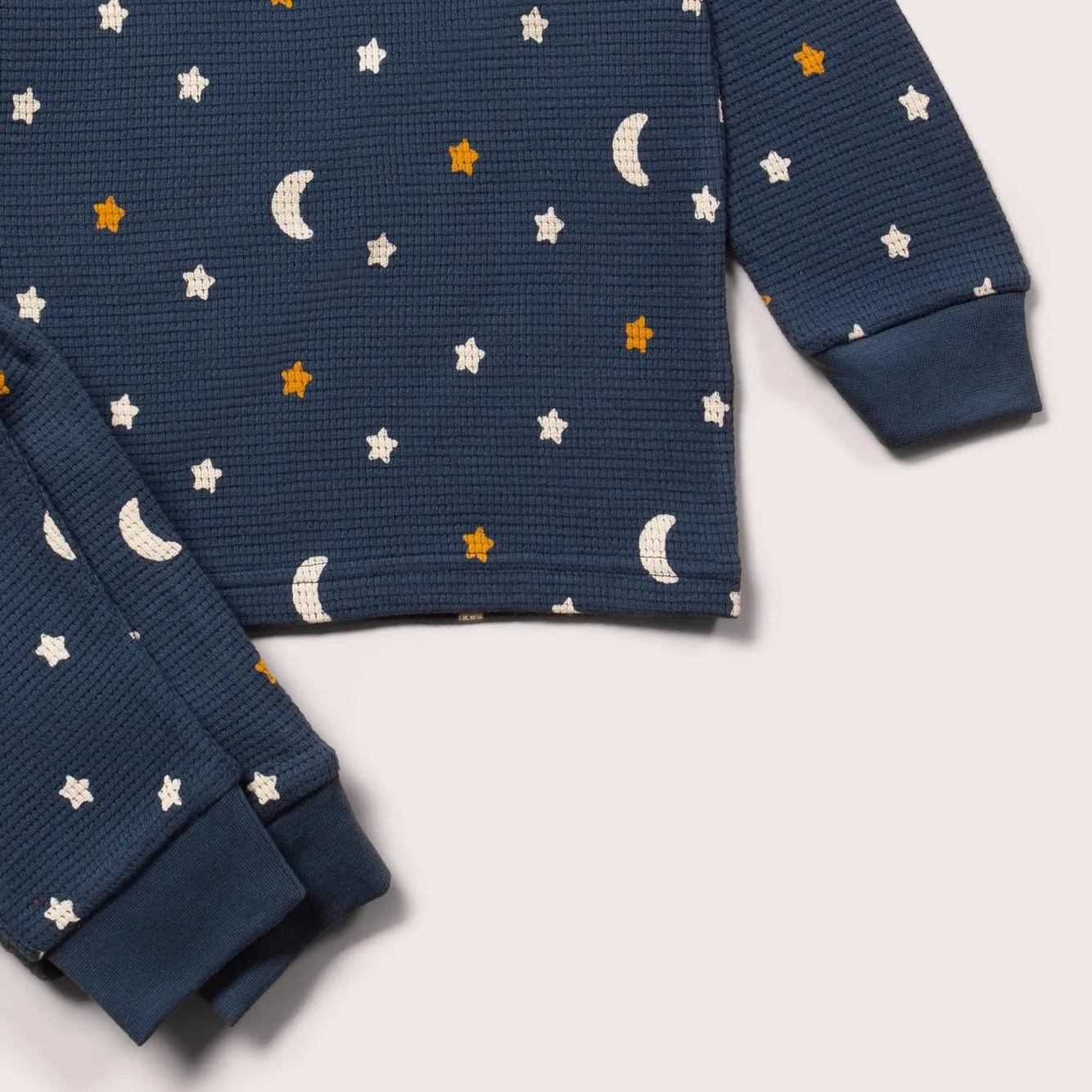 Navy Waffle Stars Organic Pajamas