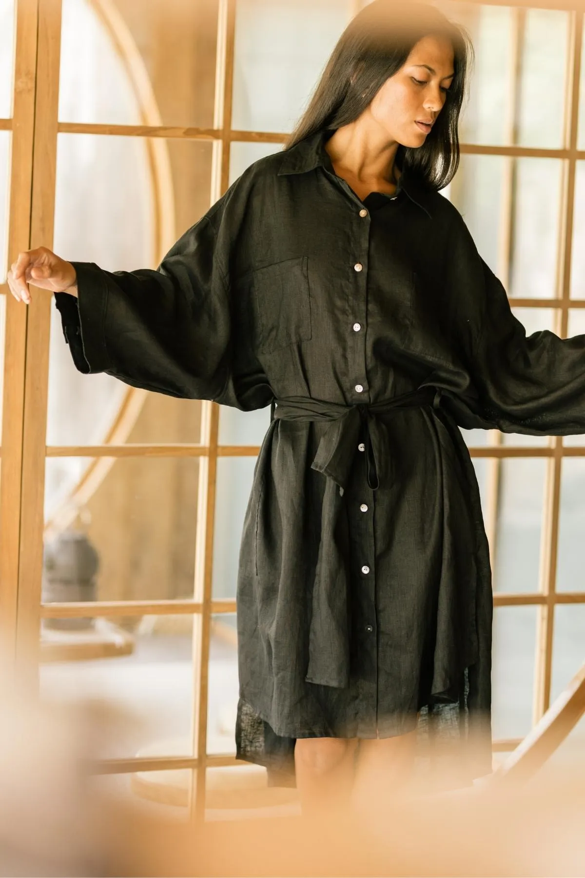 Nidra Full Length Linen Duster