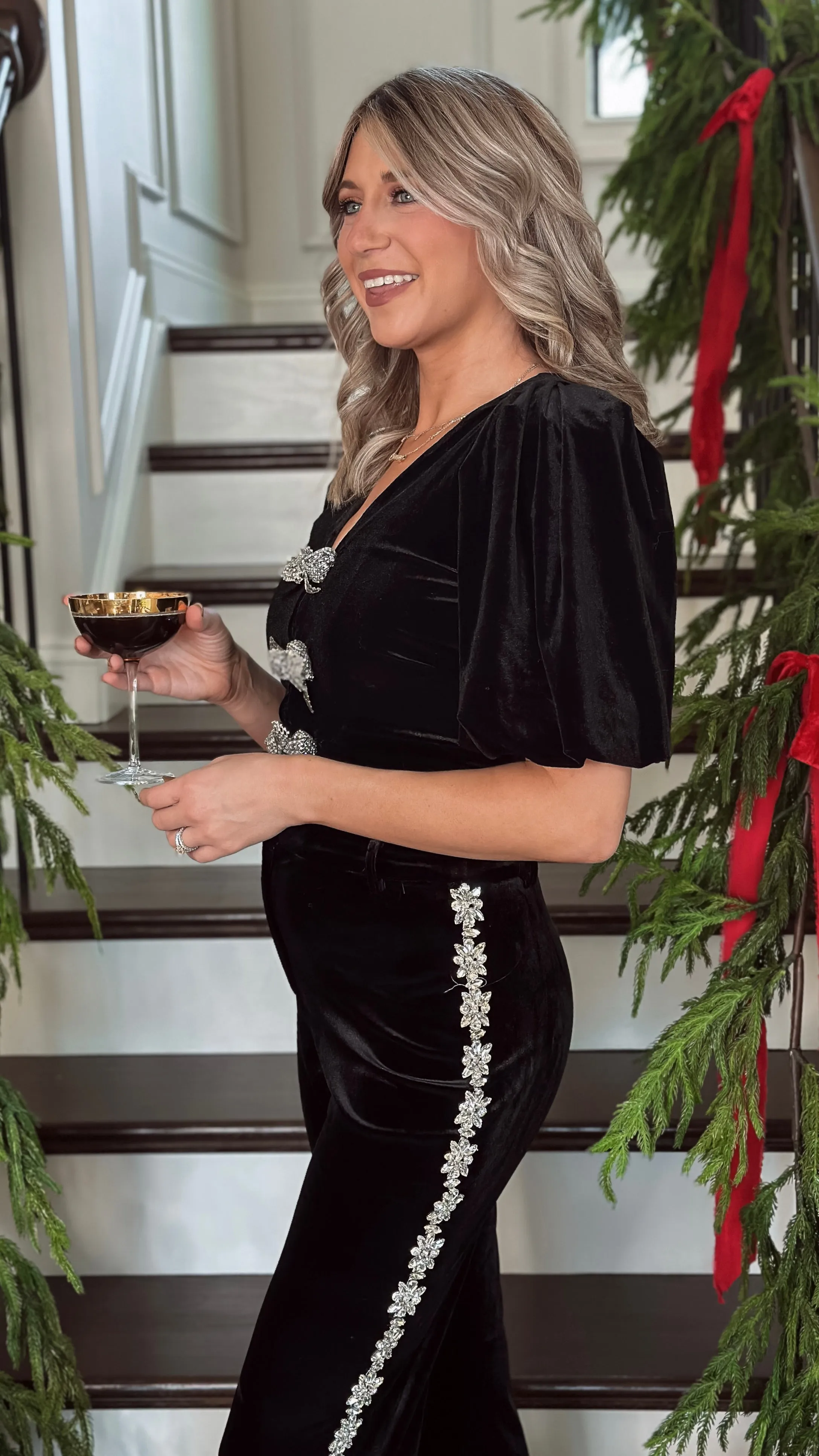 Nikki Black Velvet Top