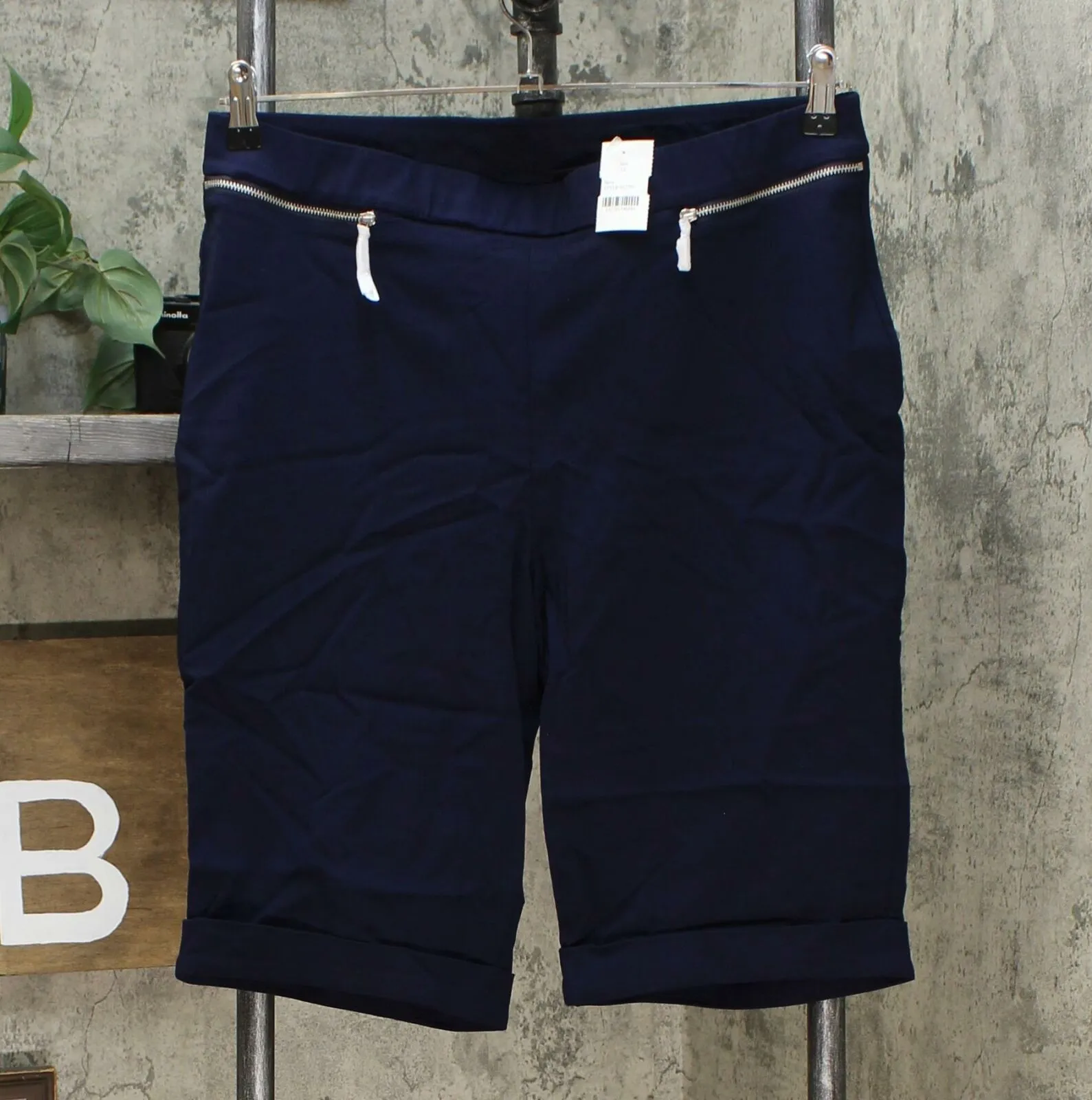Nina Leonard Women's Plus Size Cuffed Pull On Bermuda Shorts