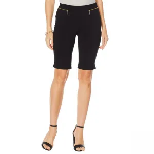 Nina Leonard Women's Plus Size Cuffed Pull On Bermuda Shorts