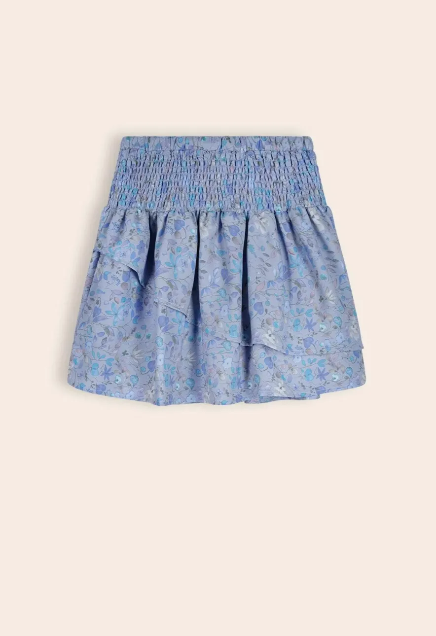 Nono Noor Skirt with Smock Waistband Provence Blue