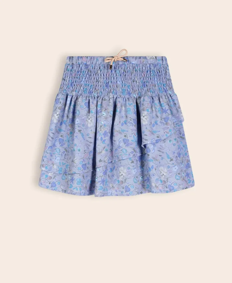 Nono Noor Skirt with Smock Waistband Provence Blue
