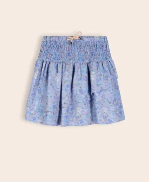 Nono Noor Skirt with Smock Waistband Provence Blue