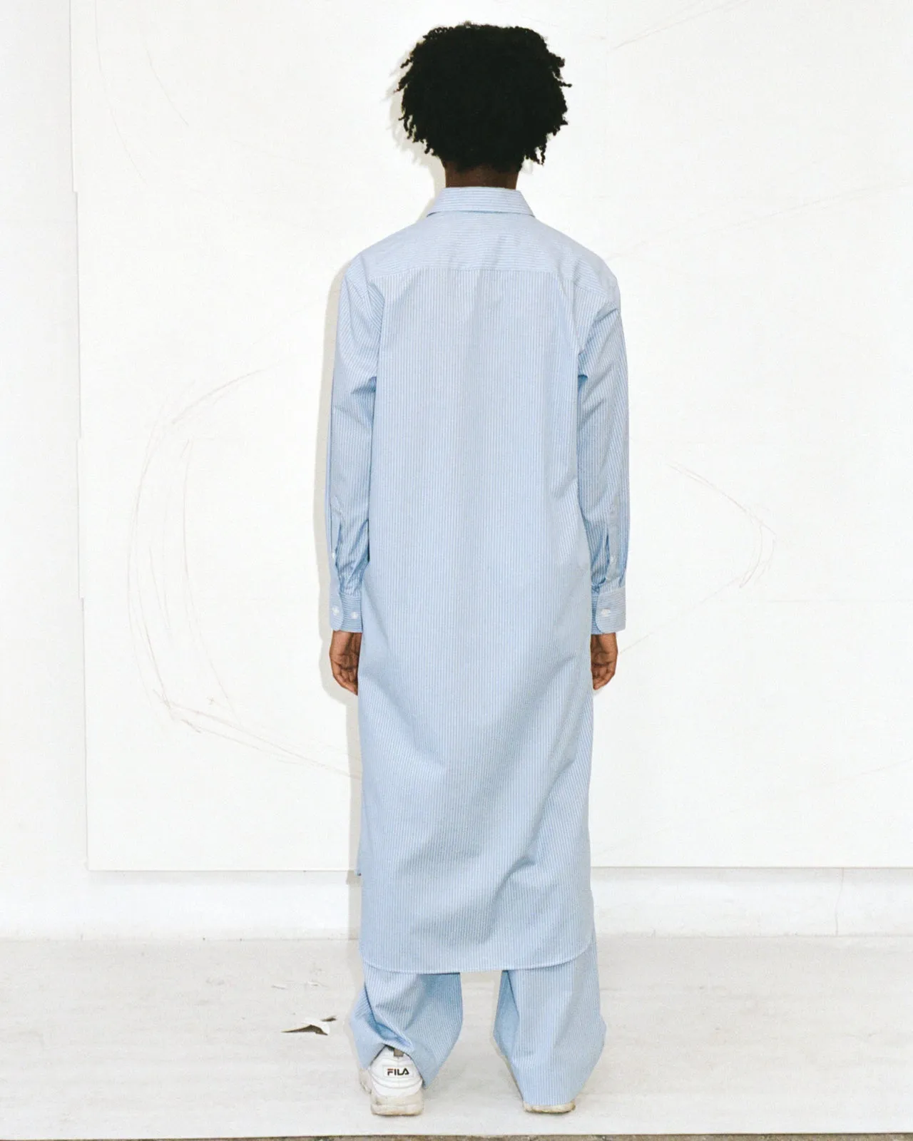 Ole shirt dress in blue with stripes