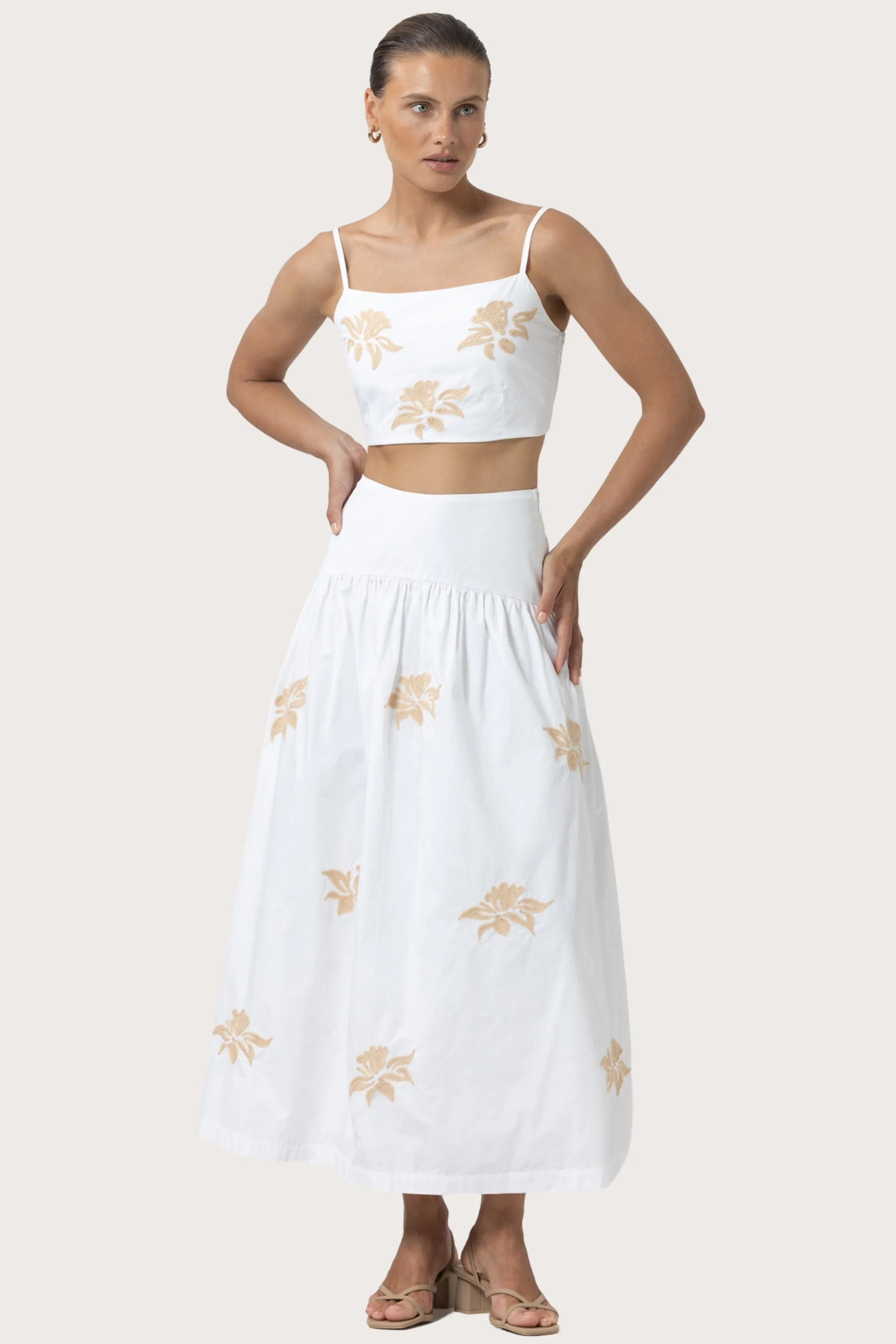 Oliver Poplin Top in Orchid Embroidery