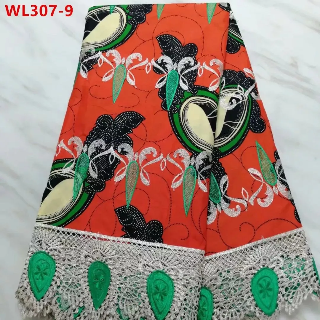 Orange Combo Color Embroidery Net Lace  5 Yards