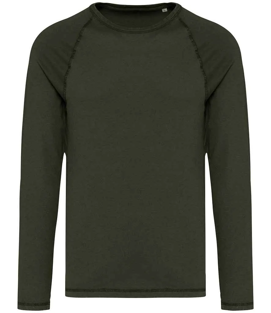 Organic Raglan Long Sleeve Washed T-Shirt