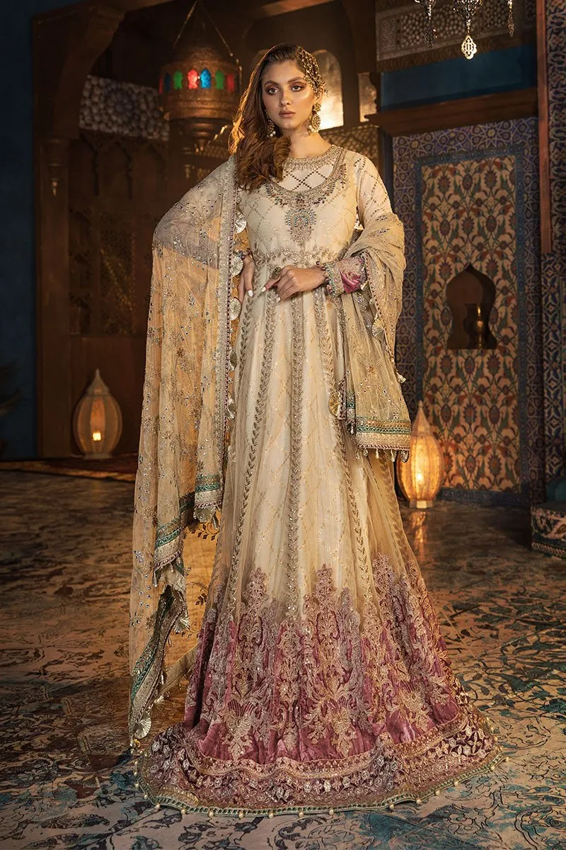 Pakistani Designer Dresses Anarkali Frock in Gold Color #J6100